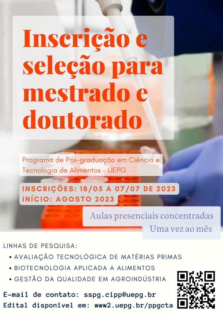 Inscrições abertas para os Cursos de Mestrado e Doutorado do PPG CTA 2