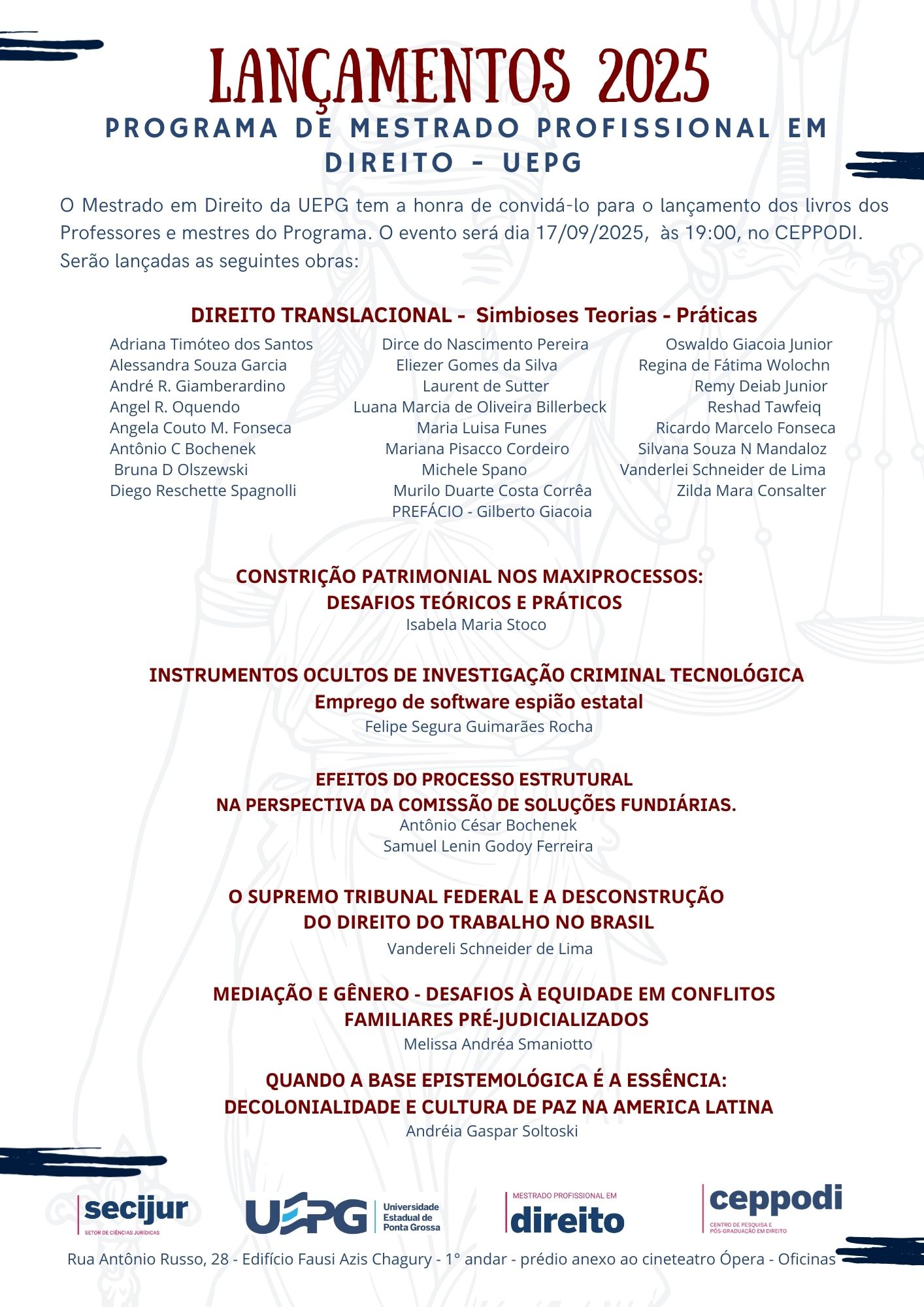 LANÇAMENTOS CEPPODI – 2025 – 17/09/2025