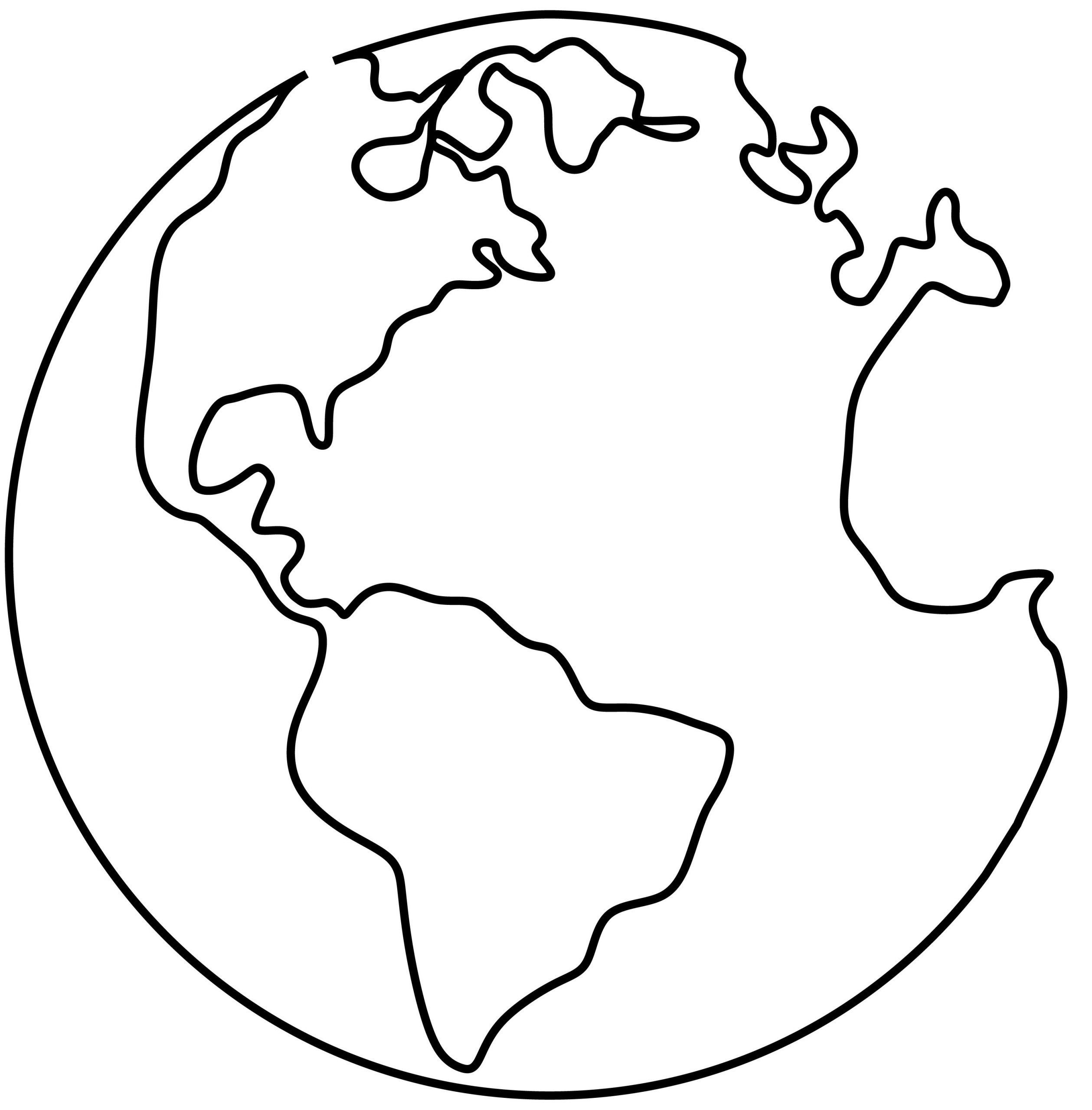 Continuous line drawing of earth globe isolated on white background minimalism concept
