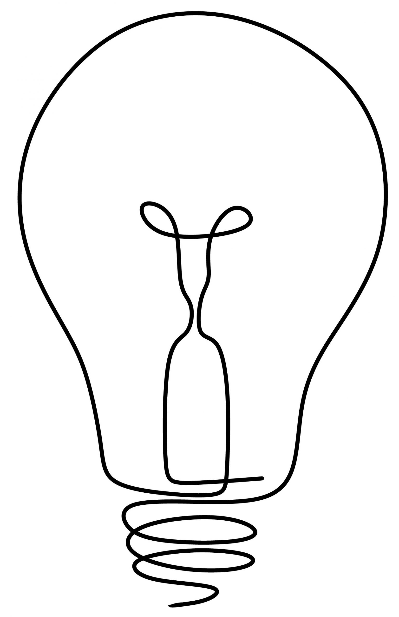Continuous one line drawing light bulb symbol idea and creativity isolated on white background minimalism design.