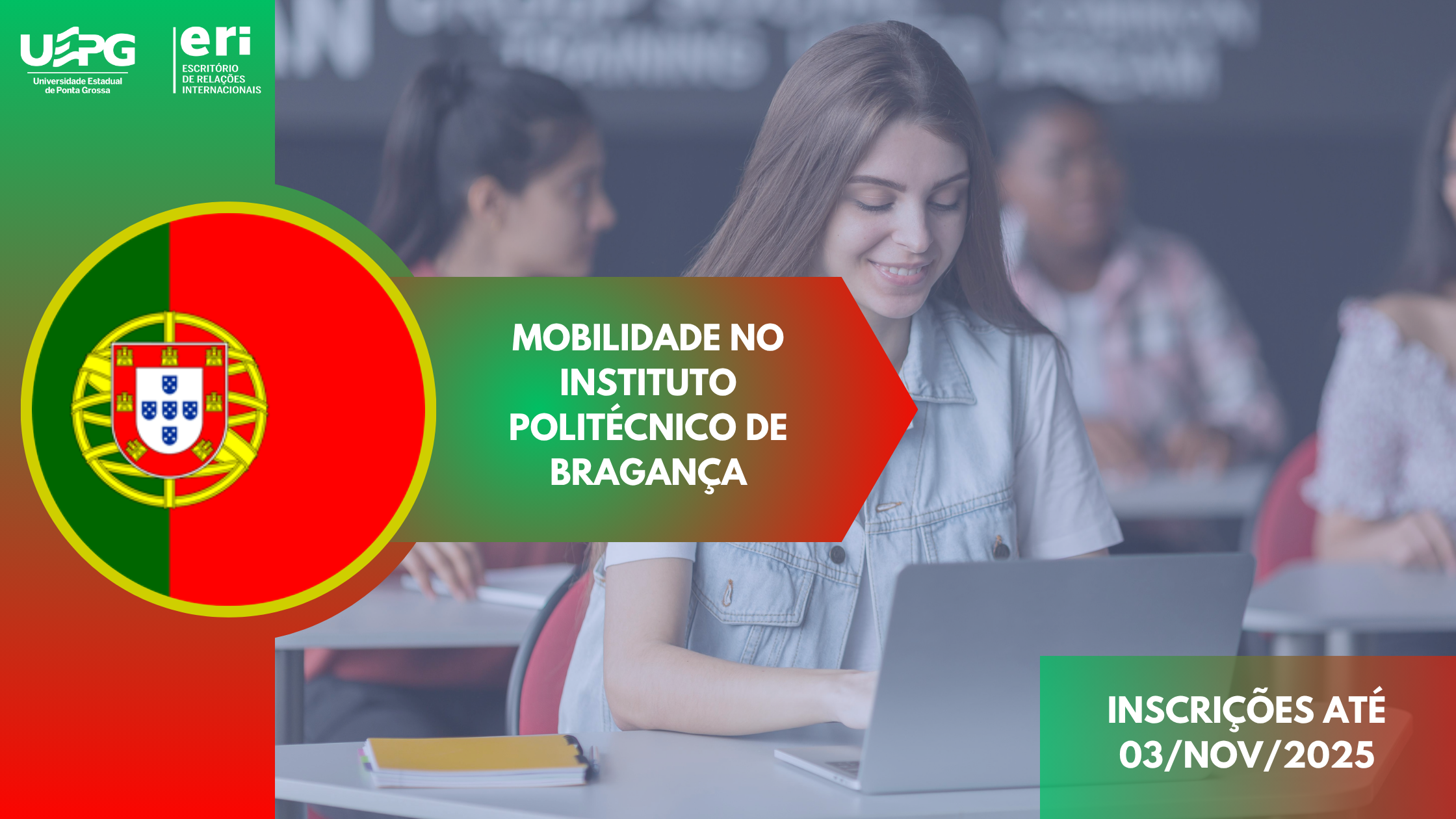 Inscrições abertas: mobilidade no Instituto Politécnico de Bragança – Portugal 2026