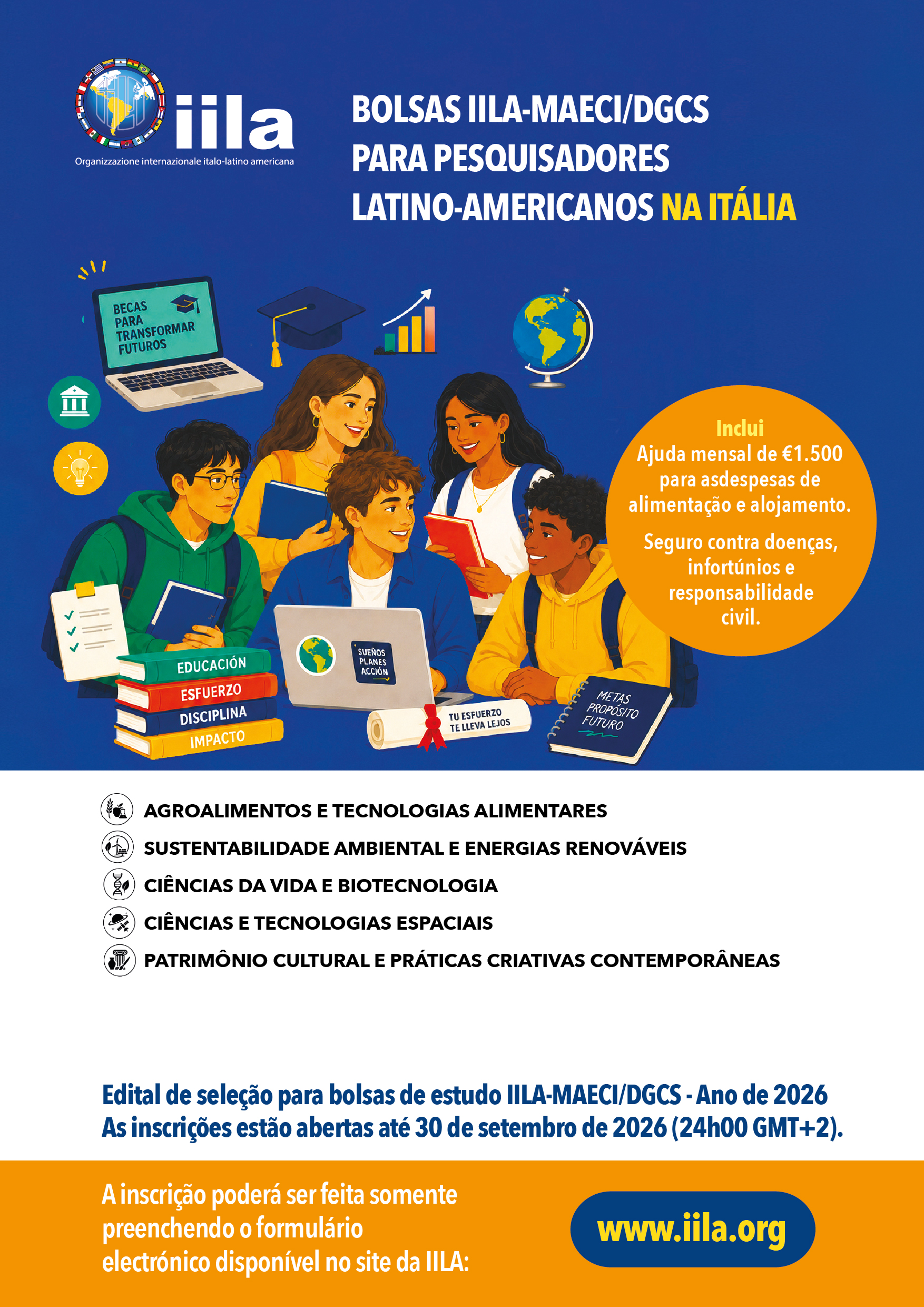 Bolsas de Estudo IILA-MAECI/DGCS para cidadãos latinoamericanos – 2027