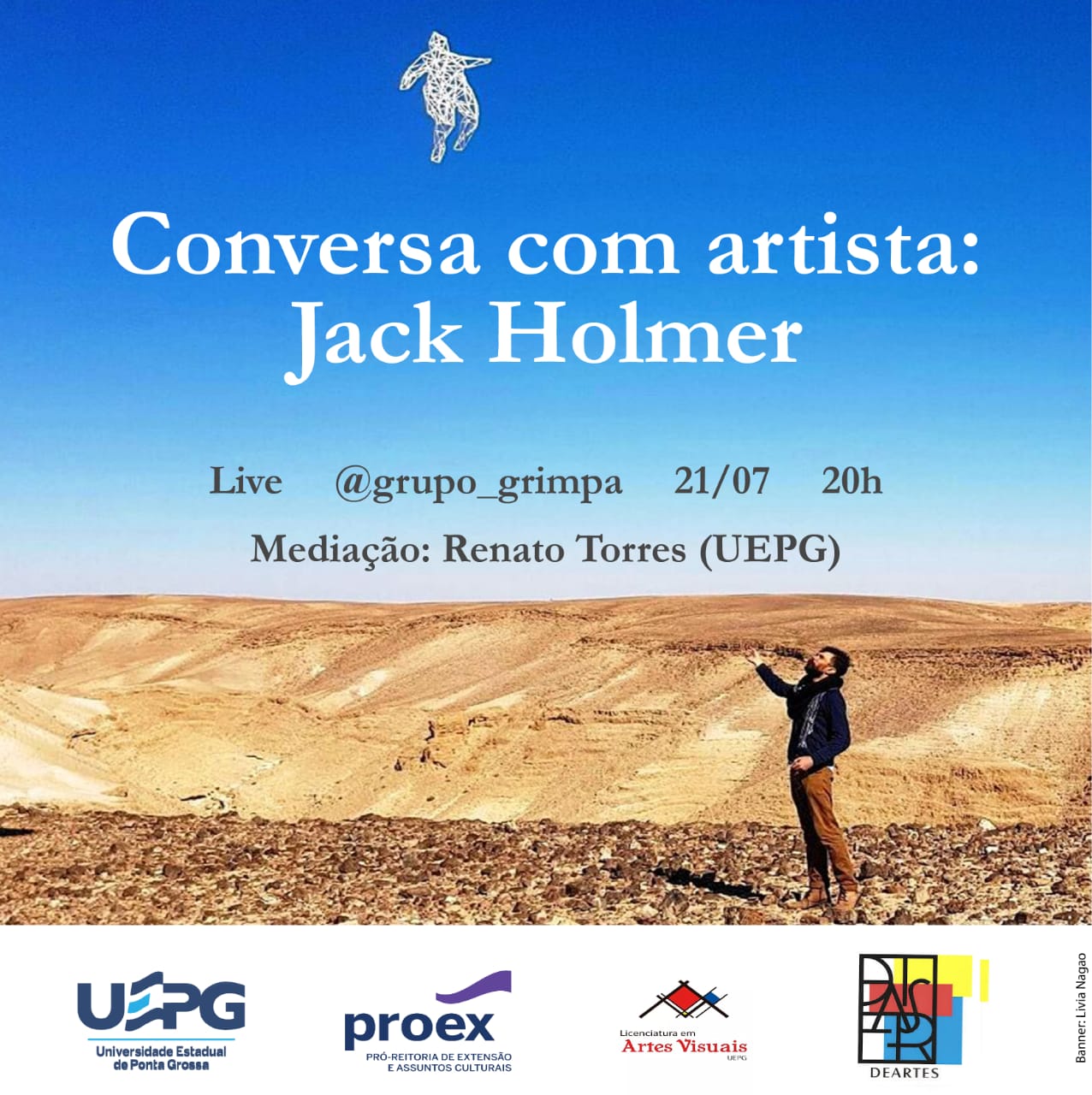 COLETIVO GRIMPA CONVERSARÁ COM O ARTISTA JACK HOLMER SOBRE ARTE E TECNOLOGIA
