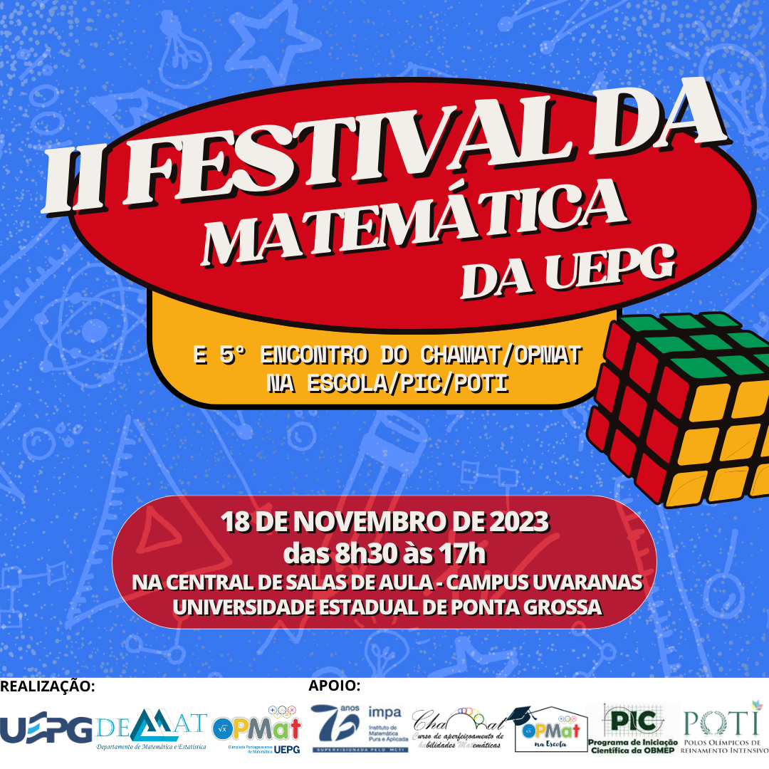 Inscrições abertas para o II Festival da Matemática da UEPG