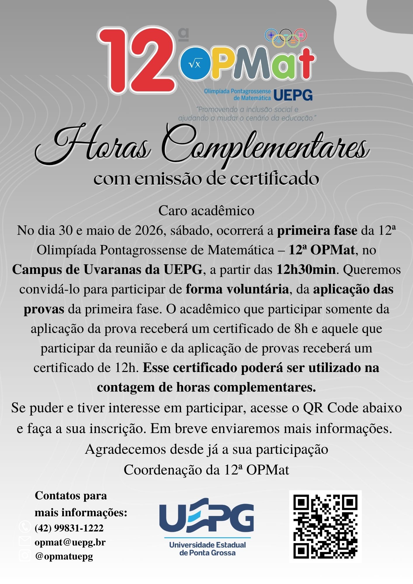 Aplicação da Primeira Fase – Acadêmicos
