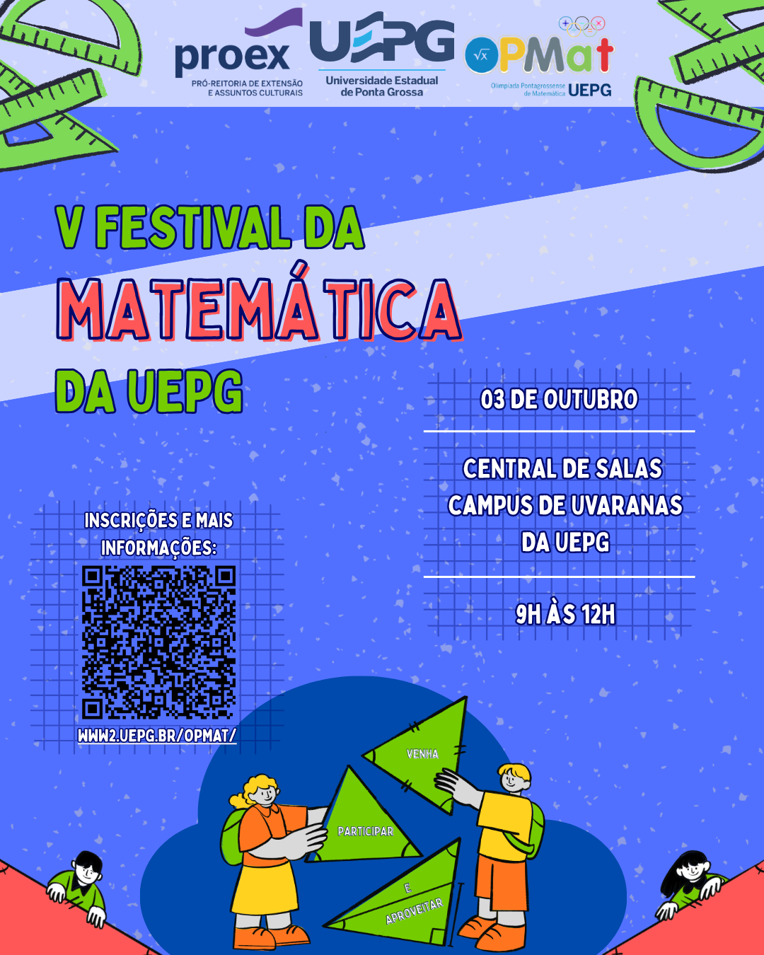 Inscrições abertas para o V Festival da Matemática da UEPG