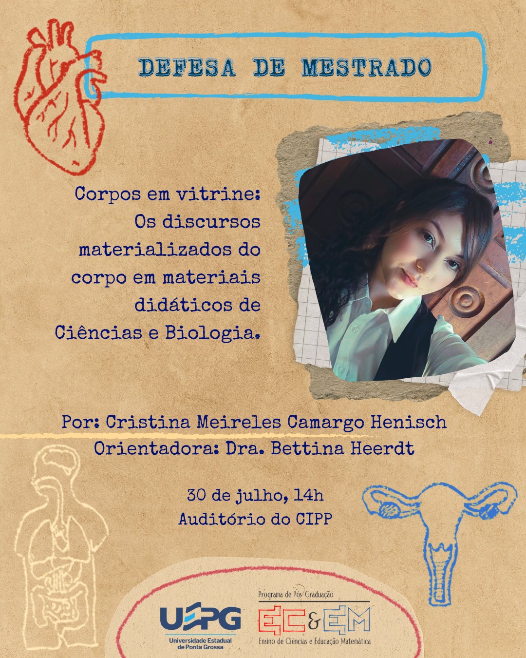 PPGECEM divulga convite para defesa de mestrado de Cristina Meireles Camargo Henisch