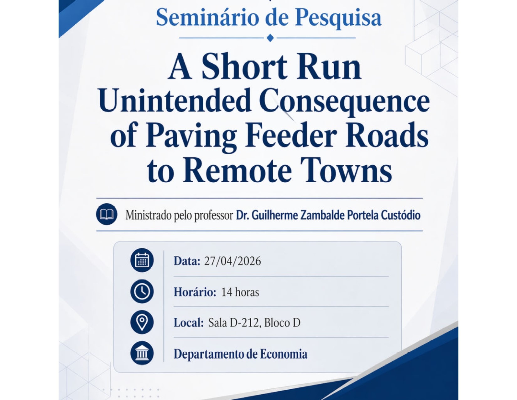 Seminário de Pesquisa –  Economia
