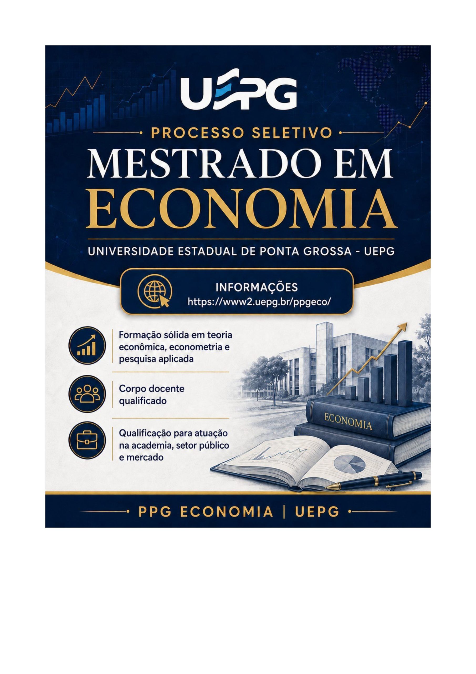 Inscrições para Mestrado em Economia da UEPG via Exame ANPEC