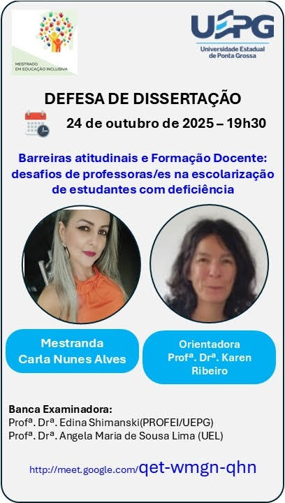 Defesa de Dissertação – 24/10/2025 às 19h30 | Carla Nunes Alves