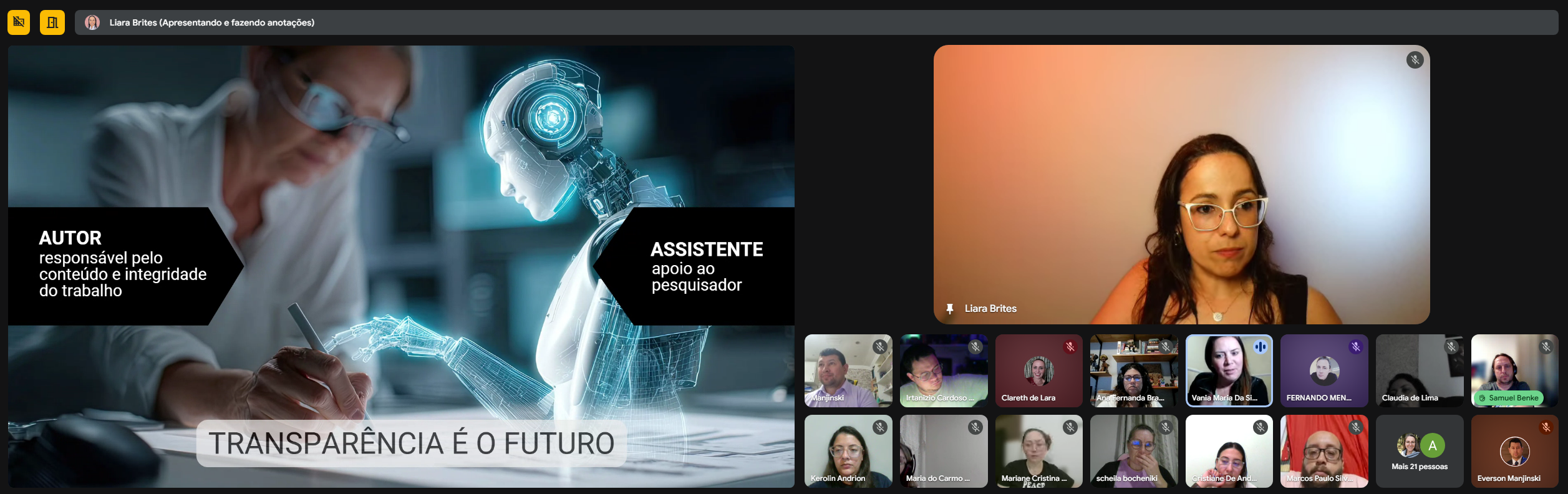 Palestra “O uso ético da IA na Pesquisa” com a Prof.ª Dra. Liara Saldanha Brites no PROFEI/UEPG