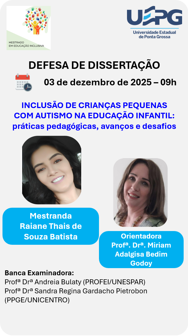 Defesa de Dissertação 03/12/2025 as 09h – Raiane Thais de Souza Batista