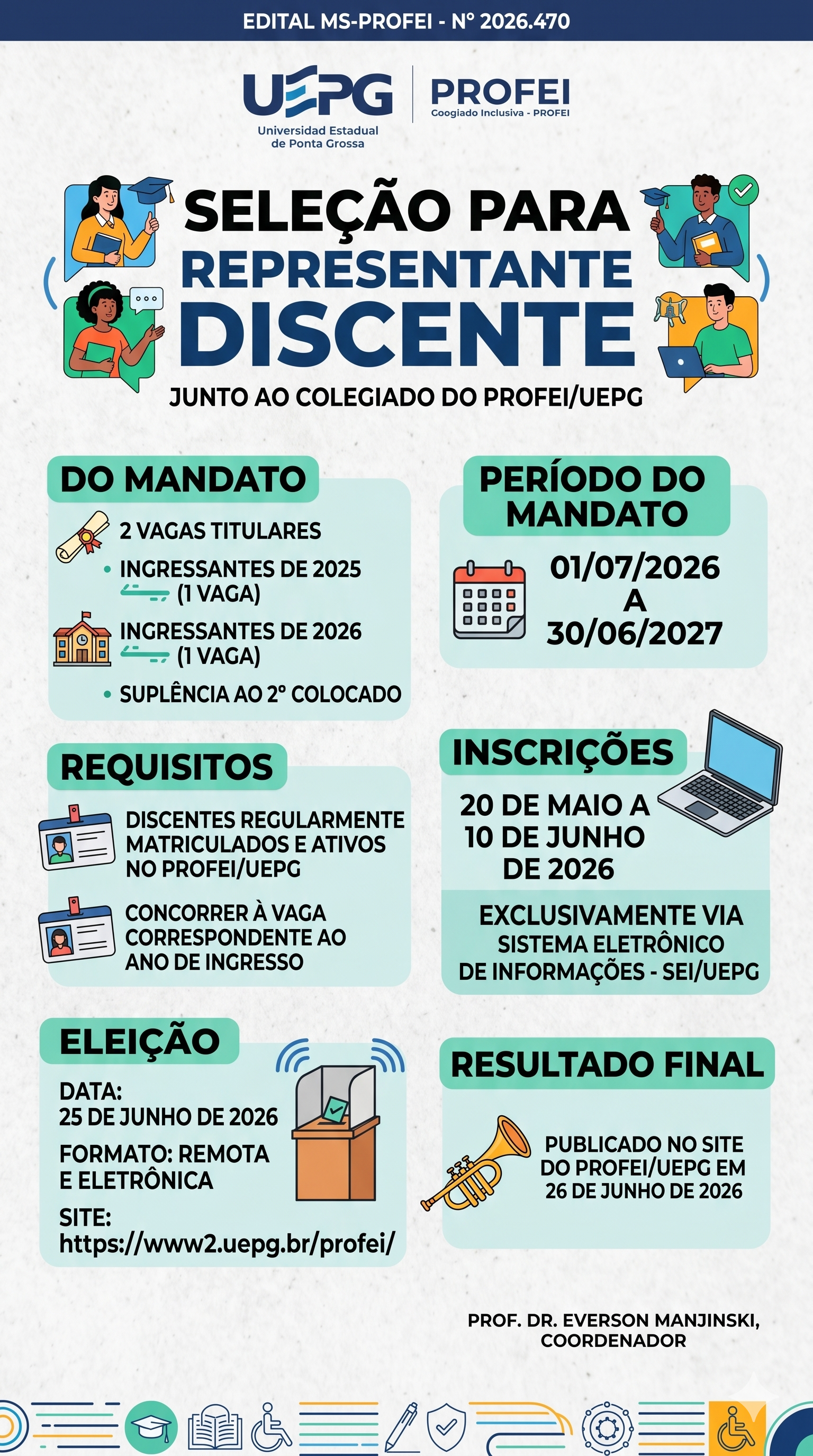 REPRESENTAÇÃO DISCENTE NO COLEGIADO DO PROFEI/UEPG